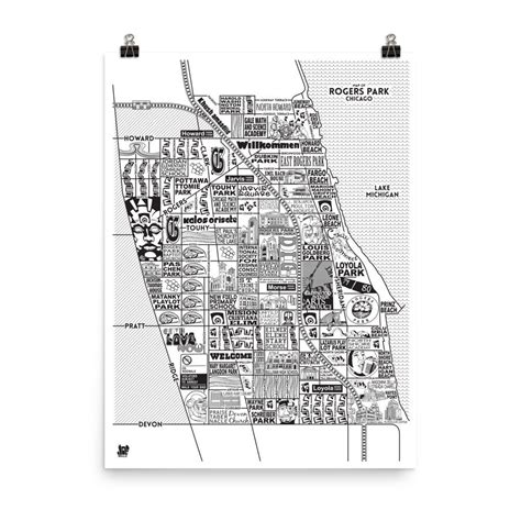 Rogers Park Map: Chicago Art Prints for Sale — Joe Mills Illustration