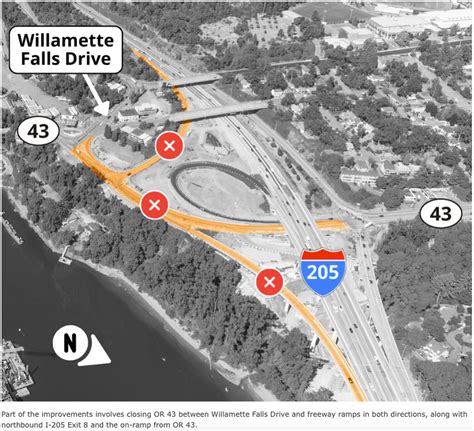 New construction closures on OR 43, northbound I-205 begin 10 p.m ...