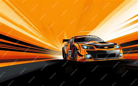 Premium AI Image | Colorful Illustration nascar race car sports background