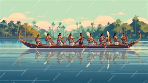 Premium AI Image | Onam boat race Happy onam Onam festival Generative ai