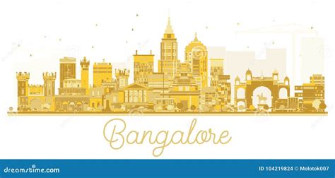 Bangalore City Skyline Golden Silhouette. Vector Illustration ...