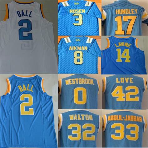 2017 2017 College Ucla Bruins Jerseys Uniforms 14 Zach Lavine 8 Troy Aikman 3 Josh Rosen 0 ...