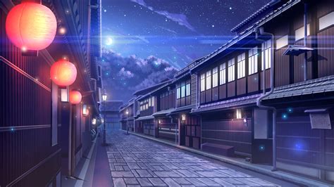 ancient japan street Night by Artbidin on DeviantArt