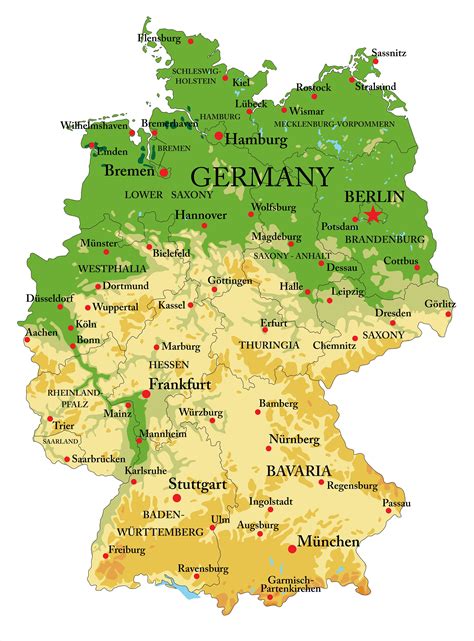 Germany physical map