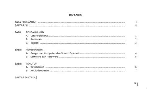 Contoh Daftar Isi Skripsi Makalah Proposal Laporan Yang Benar - Riset