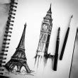 70 Easy and Beautiful Eiffel Tower Drawing and Sketches