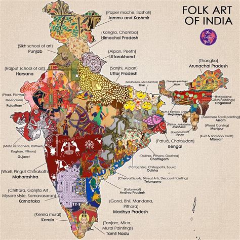 Art And Culture Map Of India - Download Free Mock-up