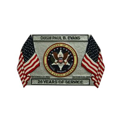 Military Retirement Plaque - Flags Design