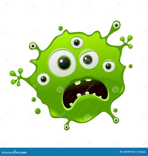 Vector Cartoon Bacteria Character Splat Face | CartoonDealer.com #169399769