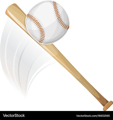 Baseball bat hitting ball Royalty Free Vector Image