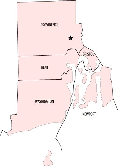 Map of Rhode Island Counties