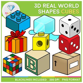 3D Shapes Real Life Objects Clip Art: Cubes | 3d shapes, Cube, Shapes