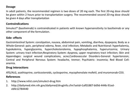 Basiliximab (DB00074) Approved and Investigational Drug - ppt download