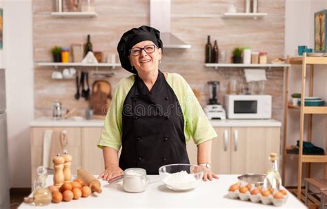 Old Lady Wearing Chef Apron and Bonete Stock Photo - Image of fresh ...