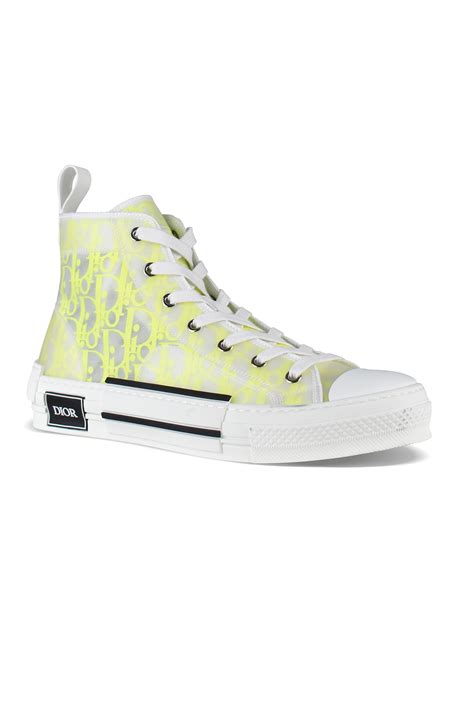 Luxury sneakers for men - Dior B23 sneakers with yellow oblique pattern