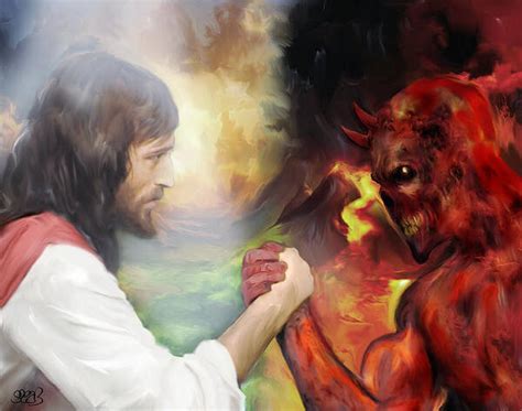 Jesus Vs Satan Art Print by Mark Spears