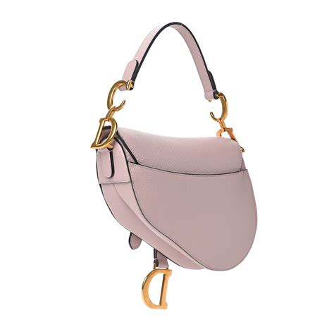 CHRISTIAN DIOR Grained Calfskin Mini Saddle Bag Light Pink 540033 ...