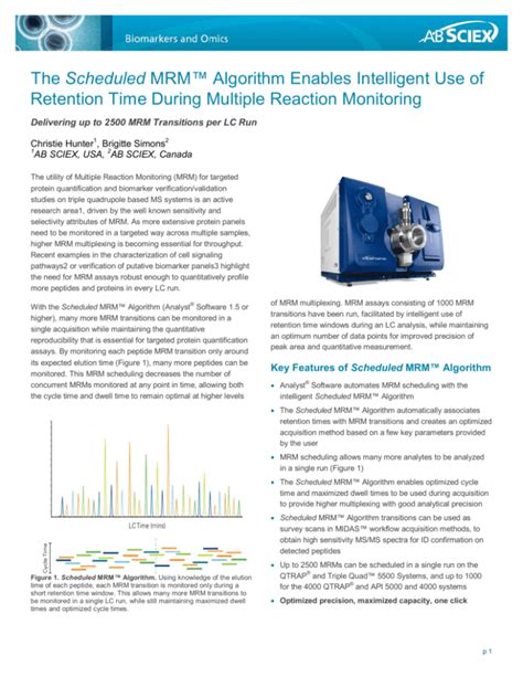 The Scheduled MRM™ Algorithm Enables Intelligent Use