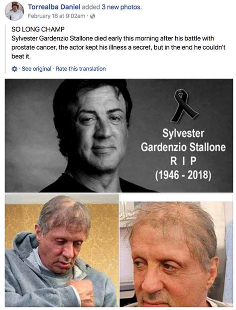 SO LONG CHAMP Sylvester Gardenzio Stallone died early this morning ...