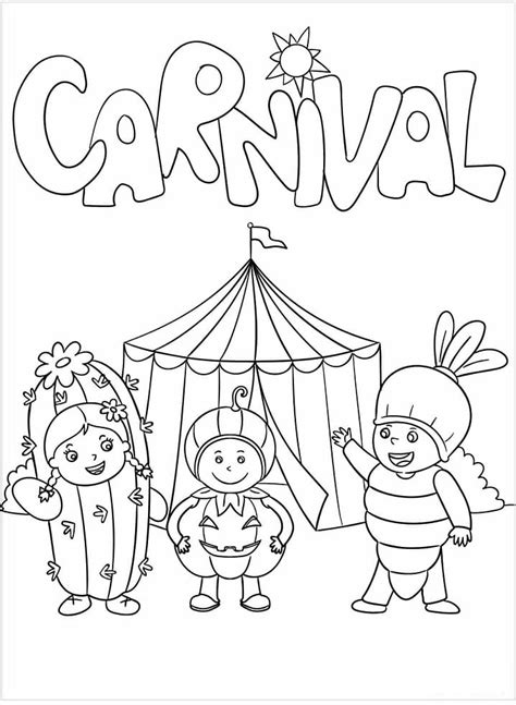 Carnival Masks Coloring Page - Free Printable Coloring Pages for Kids