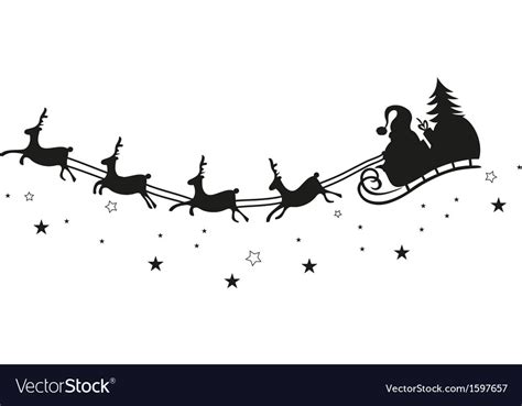 Santa claus reindeer Royalty Free Vector Image