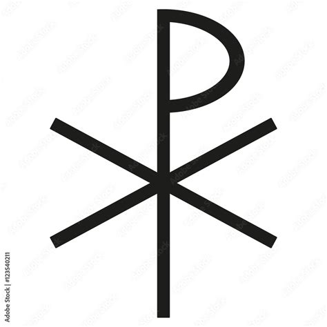 Cross of Constantine Icon black silhouette. Ancient Christian sign ...