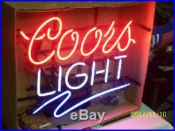 New Old Stock Vintage Coors Light Neon Lighted Sign With Swish Nos & N ...