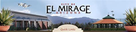 the city of el mirage arizona sign is in front of some buildings and ...