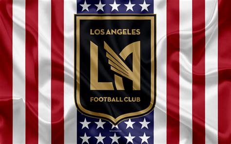 the los angeles football club logo on an american flag