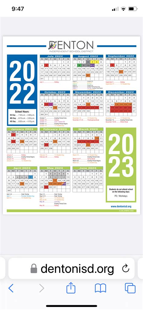 Denton Isd 2022-23 Calendar - Customize and Print