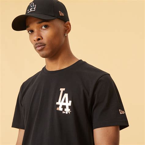 LA Dodgers Metallic Logo Schwarz T-Shirt B4458_263 | New Era Cap LU