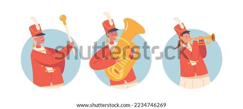 Kids Military Orchestra Conductor Stick Children Stock Vector (Royalty ...