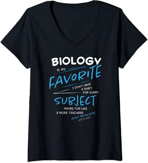 Damen Biologie ist mein Lieblingsfach - Lustige Schule - Schüler T-Shirt mit V-Ausschnitt ...