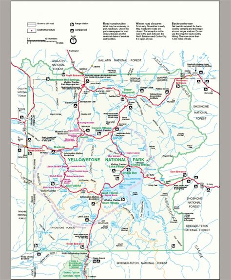 Yellowstone National Park Map Key - London Top Attractions Map