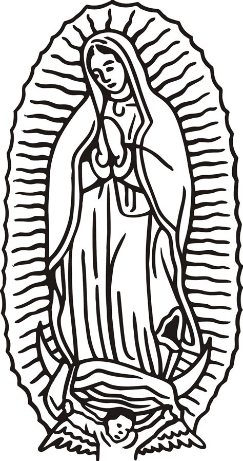 Virgen De Guadalupe Coloring Page | Drawings, Art, Art drawings simple