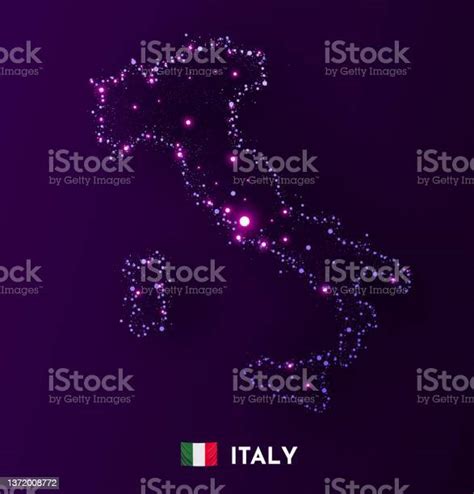 Italy Map Made Of Stars And Dots Globalization Concept Space View Stock Illustration - Download ...