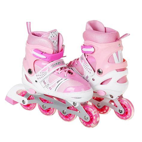 Kids Rollerblades Adjustable Light Up Inline Skates For Girls Boys ...