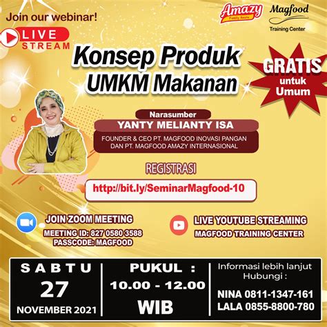 [FREE] Seminar on Web: Konsep Produk UMKM Makanan | Magfood