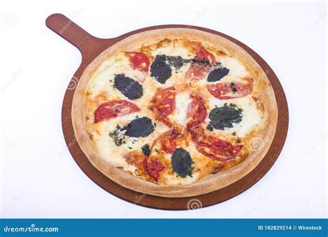 Pizza Margherita stock photo. Image of pizzeria, tasty - 182829214