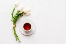 Flowers And A Mug Of Tea Free Stock Photo - Public Domain Pictures