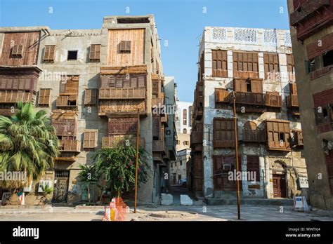 Traditional houses in the old town of Jeddah, UNESCO World Heritage ...