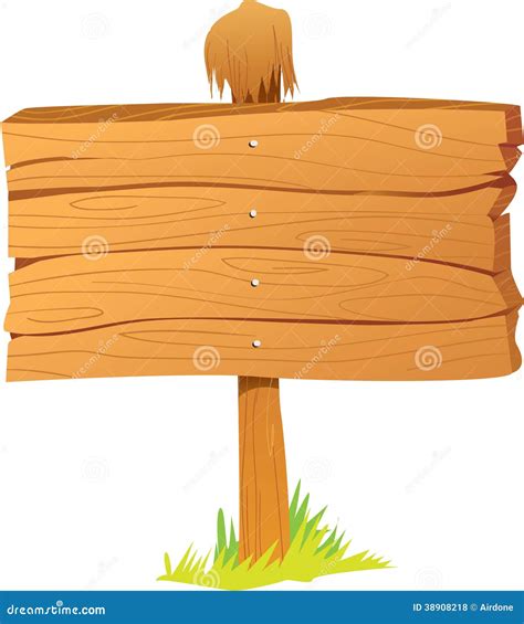 Wooden Sign Board Stock Illustration - Image: 38908218