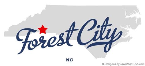 Map of Forest City, NC, North Carolina