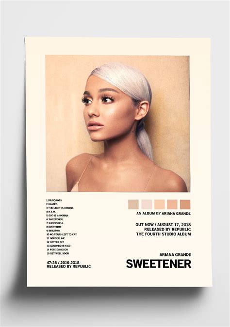 Ariana Grande 'Sweetener' Album Art Tracklist Poster – The Indie Planet