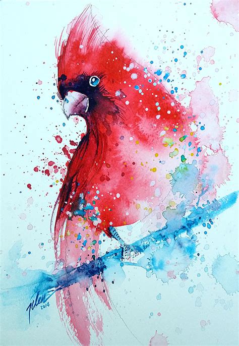 Cardinal. watercolor painting by tilenti on DeviantArt