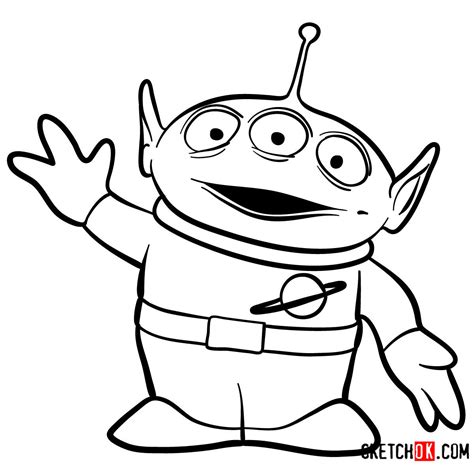 How to draw Green Alien | Toy Story - Sketchok easy drawing guides