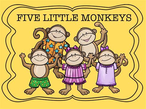 5 Little Monkey Clipart