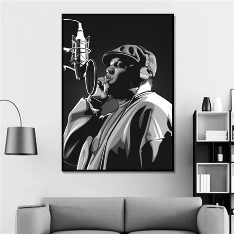 Notorious Big Rap Star Oil Canvas Poster Wall Art Home Decor ...