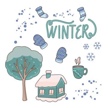 Printable Stickers Winter Decoration Ideas, Winter Sticker, Winter Elements, Winter Decoration ...