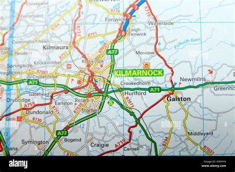 Road Map of Kilmarnock, Scotland Stock Photo - Alamy